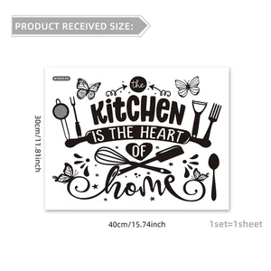 Kitchen Wall Sticker Black White Silhouette Modern Decal for Multiple Rooms - Picture 1 of 7