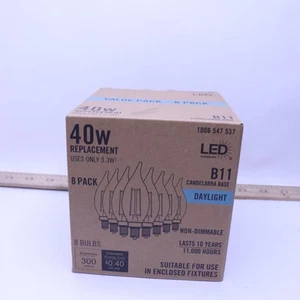 (8-Pk) LED Non-Dimmable Filament Vintage Edison LED Light Bulbs Clear Glass 40W - Picture 1 of 4