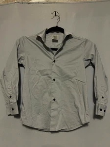 Calvin klein button down long sleeve gray dress shirt kids size 7 - Picture 1 of 8