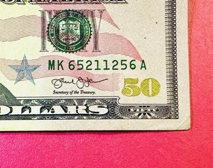 🔥65211256🔥Reader🔥Quad pairs🔥 $50 Dollar Bill Fancy Serial Number - Picture 1 of 3