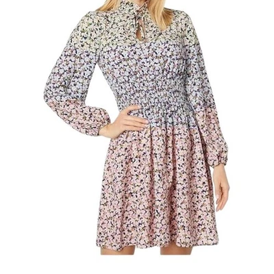 Vince Camuto dress Floral Smocked waist long sleeve size 4 - Image 1 of 4