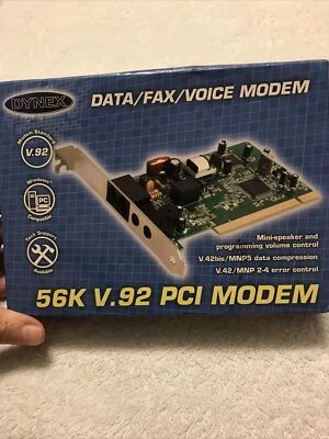 Modem dati/fax/voce Dynex modello DX-M100 56K V.92 PCI modem - spedizione gratuita! - Immagine 1 di 4