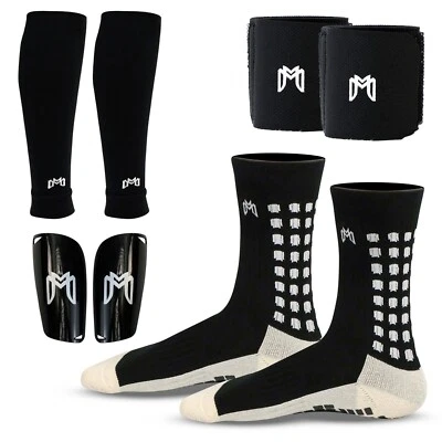MediCaptain Soccer Grip Socks, Shin Guards, Pre-Cut Sock Sleeves & Guard Straps