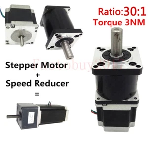 Nema23 Gear Stepper Motor Ratio 30:1 L112mm 3Nm Planetary Gearbox Step Motor 2ph - Picture 1 of 10