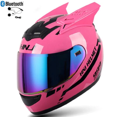 Bluetooth Motorcycle Helmets Full Face Cuiser Crash Motorbike Horn helmets DOT - Image 1 of 4