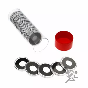 (1) Airtite Coin Holder Storage Container & (20) Air-tite 13mm Black Ring Coin - Picture 1 of 1