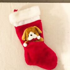 Santas Best Vtg Christmas Stocking Removable Bear Still Attached 14.5”