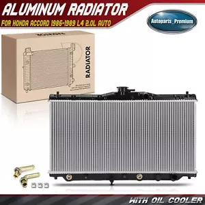 Aluminum Radiator w/Transmission Oil Cooler for Honda Accord 1986-1989 L4 2.0L - Picture 1 of 8