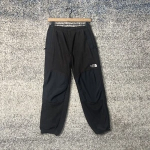 Vtg 90s The North Face Denali Fleece Pants Black Gray Nylon Knee Pads Child L - Picture 1 of 10