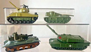4 tanques militares fundidos a presión 1 1974 Hot Wheel 1 GI Joe Maisto y 2 sin marca - Imagen 1 de 2