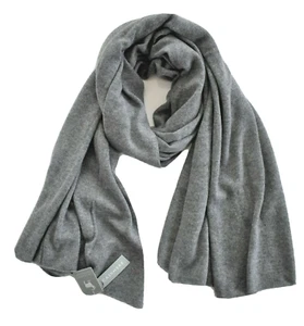 $300 Nueva Bufanda Tejida CACHEMIRA EN CACHEMIRA Gris brezo 100% CACHEMIRA Tejida GRAN TAMAÑO - Imagen 1 de 7