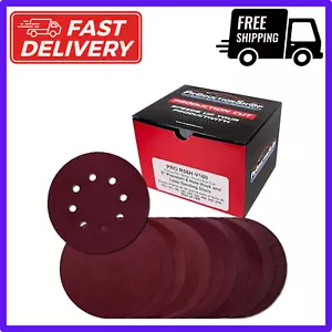 160 Pack 5 inch Sanding Discs 8-Hole Red Variety Pack Grit, Hook ,Loop Sandpaper - Picture 1 of 24