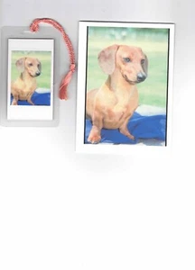 Dachshund Doxie Dog Mother's Day Blank Greeting Card and Matching Bookmark - Picture 1 of 2