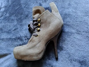 $680 CINZIA ARAIA Suede Leather High Heel Ankle Boots 38 8 owens - Picture 1 of 3