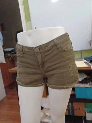 Pantalones cortos de jean Forever 21 para mujer talla 27 (29) verde oliva estilo corte Foto 1 de 4