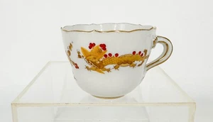Antique Meissen Yellow Dragon (Red Dot) Ruffled Edge Demitasse Cup - Picture 1 of 9