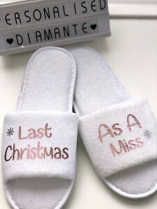 Last christmas as a Miss christmas slippers novelty spa slippers