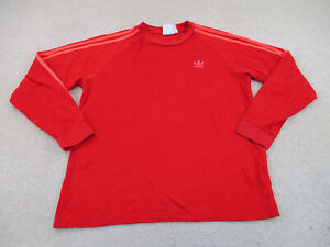 Adidas Shirt Adult Large Red Trefoil Athletic Outdoors Long Sleeve Mens A14