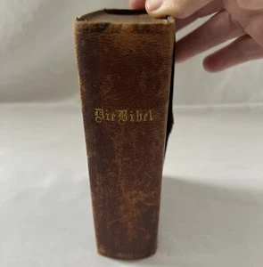 1877 DIE BIBEL OBER GANZE HEILIGE SCHRIFT GERMAN BOOK 1084 pages - Picture 1 of 12