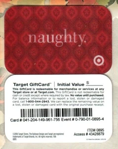 TARGET Christmas, Naughty or Nice ( 2006 ) Lenticular Gift Card ( $0 ) V1 - Picture 1 of 1