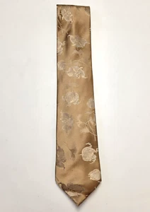 $ 198 neue ITALO FERRETTI Herrenkrawatte 100 % SEIDE goldfarben Blumenmuster HERGESTELLT IN ITALIEN - Bild 1 von 8