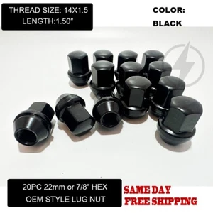 20pc Black 14x1.5 Fits 2011 & Newer Dodge Durango OEM Factory Style Lug Nut - Picture 1 of 7