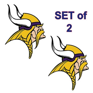 Set of 2 Minnesota Vikings Cornhole Board Decals NEW 12 inches Large - Picture 1 of 1