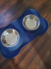 UPSKY Dog Cat Bowls Stainless Steel Double Dog Food and Water Bowls with No-S...