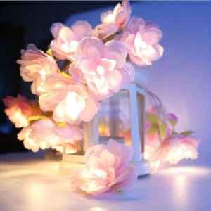 LED String Flower Fairy Lights Battery Powered Wedding Party Bedroom Lounge UK - Picture 1 of 20