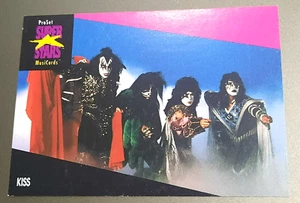 KISS BAND-1991 PRO SET SUPER STARS MUSICARDS #197- PAUL STANLEY-GENE SIMMONS - Picture 1 of 1