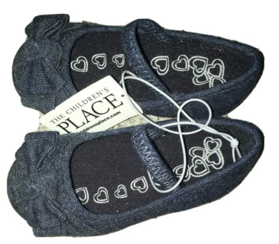 New~NWT~Toddler Girls CHILDRENS PLACE Denim Shoes~Blue~Size 5 Toddler - Image 1 of 4