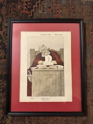 VANITY FAIR 1873 Caricatura Legal JUECES Nº6. "Desacato al Tribunal" James Bacon Foto 1 de 2