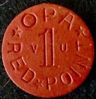 1 OPA RED POINT ? " V U " ? WWII RATION TOKEN - !!! FREE SHIPPING !!!