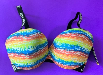 Joe Boxer Wire Push Up Bra Size 38DD ~ Multicolor ~ Adjustable Straps ~ NEW - Image 1 of 4