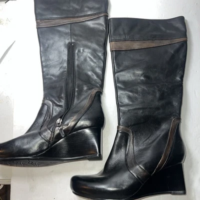 Earthies Newcastle Botas de Tacón Alto de Cuero Marrón Media Pantorrilla para Mujer Talla 8.5 B Foto 1 de 4