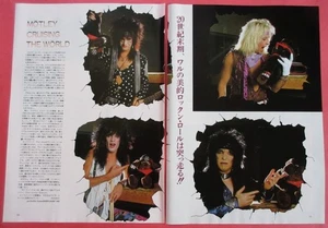 MOTLEY CRUE NIKKI SIXX TOMMY LEE VINCE NEIL 1985 CLIPPING JAPAN BR 10O 2PAGE - Bild 1 von 1