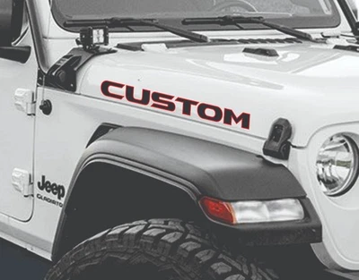 Se adapta a CALCOMANÍAS JEEP HOOD HECHAS A MEDIDA ESTILO RUBICÓN FUENTE / WRANGLER TJ JK XJ YJ CJ Foto 1 de 4