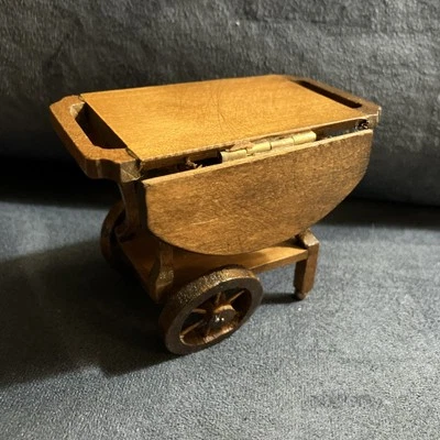 Dollhouse Miniature Wooden Bar Cart Folding Table Vintage 1:12 Scale - Image 1 of 4