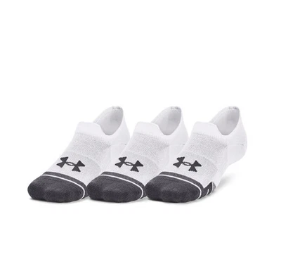 Under Armour 1379502 UA Men's Performance Tech Ultra Low 3-Pack White Socks NEW - Image 1 of 3