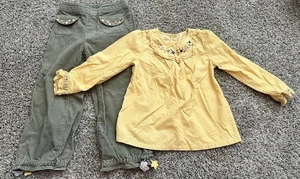 Gymboree Girl Olive Corduroy Pant Shirt Autumn Highlights Size 5 T 2005 - Picture 1 of 4