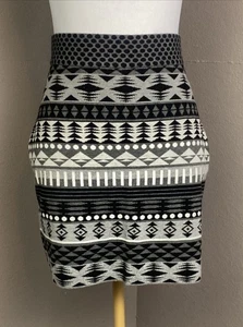 Krimson Klover schwarz/weiß Fair Isle stretchiger Strick Minirock M - Bild 1 von 6