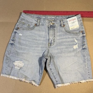 Girls' Destructed Relaxed Bermuda Jean Shorts - Cat & Jack L Plus (10-12) #339 - Picture 1 of 11