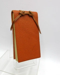 Flip Notepad Leather Cover 3x5" Refillable 142 Pages Graphic Image Orange Tie - Picture 1 of 6