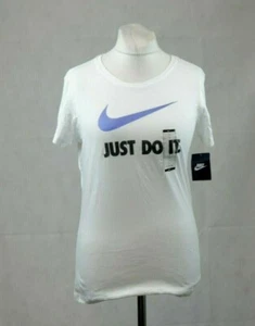 Nike Sportswear White T-shirt Jdi Swoosh 1 Vivid Purple Size L CR102 CC 06 - Picture 1 of 5