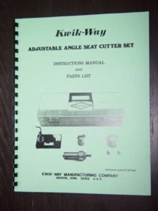 Kwik Way Adjustable Seat Cutter Set Manual - Picture 1 of 1