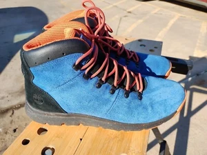 Timberland A1RFR World Hiker Mid World Mid Blue Suede Boots A2416 Men's Size 13 - Picture 1 of 7