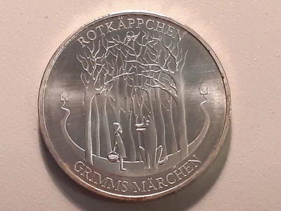 20 EURO Silbermünze 2016; 925er Silber: Märchen Brüder Grimm - Rotkäppchen - Bild 1 von 2