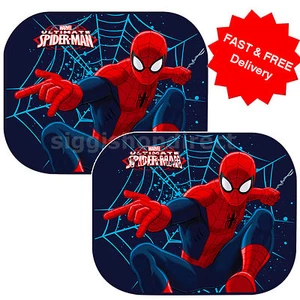 2 x New Spiderman Ultimate Car Window Sun shades UV Blinds Children Kids Baby 64 - Picture 1 of 1