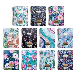 Flower Notebook Spiral Journal Hardcover 10" Large Colorful Floral - Picture 1 of 96