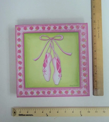 BALLERINA Dancer Pointe Shoe Painting on Canvas Ballet Dance Rose -  FLASH SALE Cover